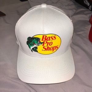 White Bass Pro Shop Trucker Hat